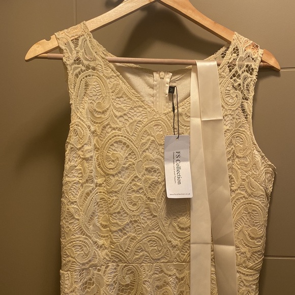 FS Collection bridesmaid lace dress in champagne - Picture 6 of 9